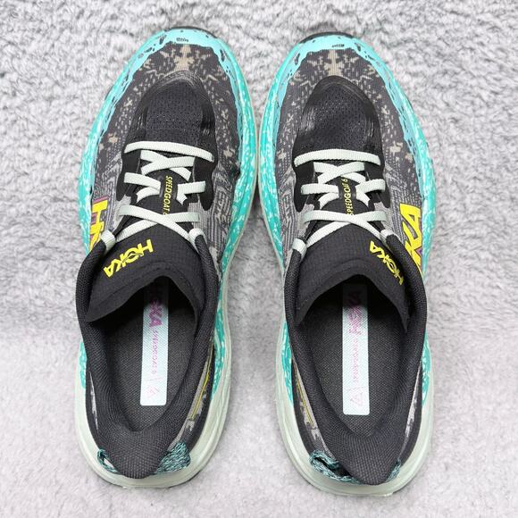 Hoka One One Speedgoat 6 Womens Size 9.5 Running Shoes Black Aloe Vera - Picture 5 of 9